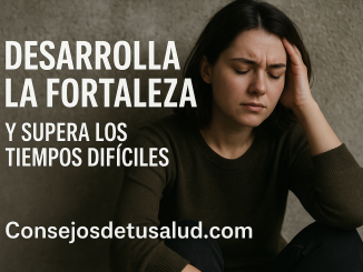 Imagen de una mujer joven con los ojos cerrados y sentada en el suelo, con la espalda en la pared, y su torso dirigido hacia alante. Con la pierna izquierda un poco levantada y el codo izquierdo arriba de la rodilla izquierda