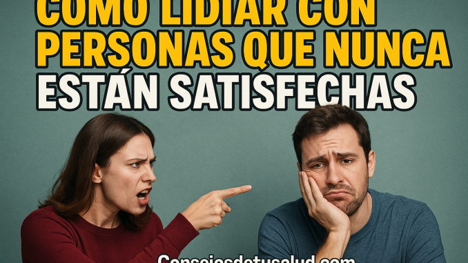 satisfecha imagen de una mujer enojada y apuntando con el dedo hacia un hombre al lado izquierdo. El hombre está preocupado y tiene la cabeza en la mano derecha.