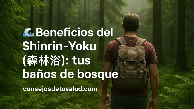 Shinrin Yoku foto de un hombre de espalda, caminando en el bosque