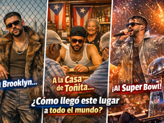Bad Bunny en Brooklyn, dominó en Casa de Toñita y actuación estilo Super Bowl en un collage sobre su impacto cultural.