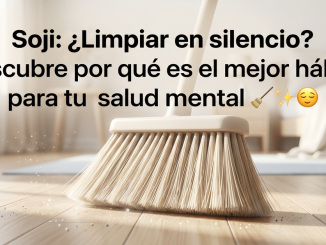 escoba japonesa tradicional y paño de lino representando el ritual Soji de limpieza consciente.