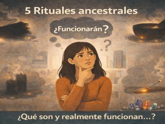 Persona pensativa rodeada de incienso, velas y objetos rituales, cuestionando la eficacia de prácticas ancestrales.
